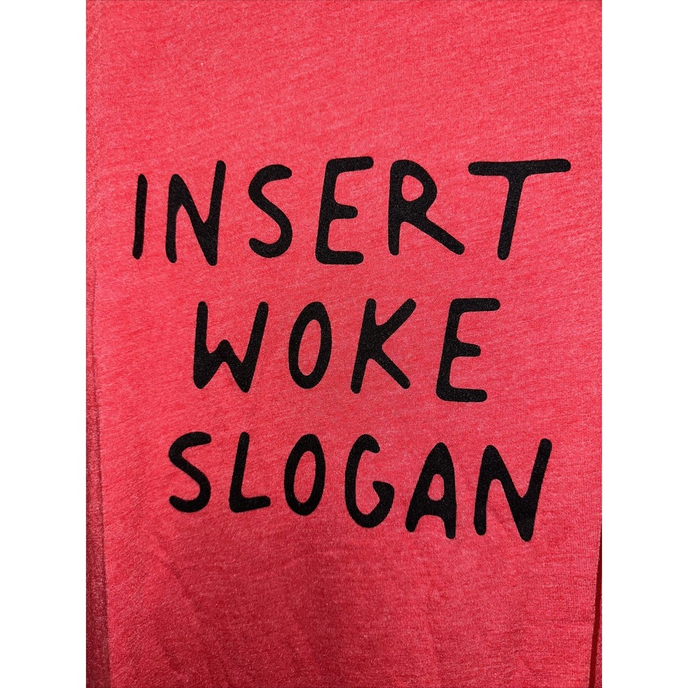 Next Level Mens XXL Red Insert Woke Slogan Graphic T-Shirt Short Sleeve Tee - Picture 5 of 13